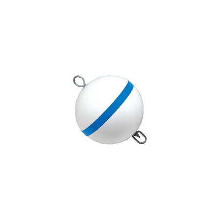 Taylor Traditional Sur-Moor Mooring Buoy - White w Blue Reflective Striping 22170